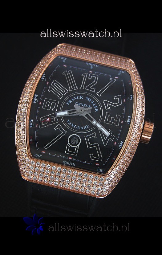IMG_9081 Franck Muller Vanguard Goldin Black Dial Replica 4