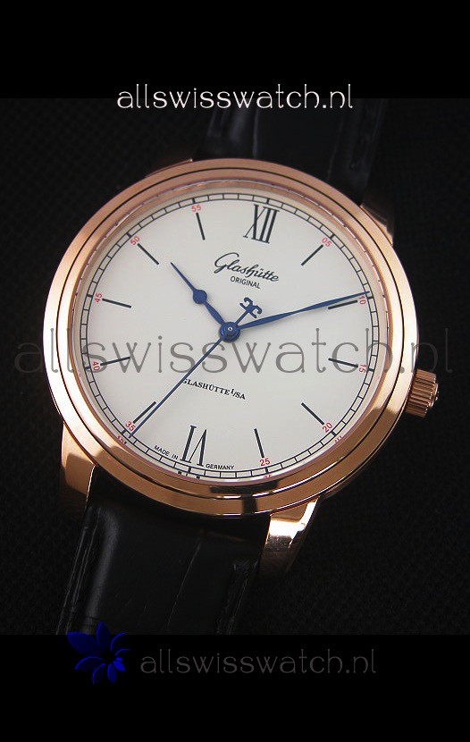 IMG_9081 Glashuette Senator Excellence Cream Dial Rose Gold Case Replica 4