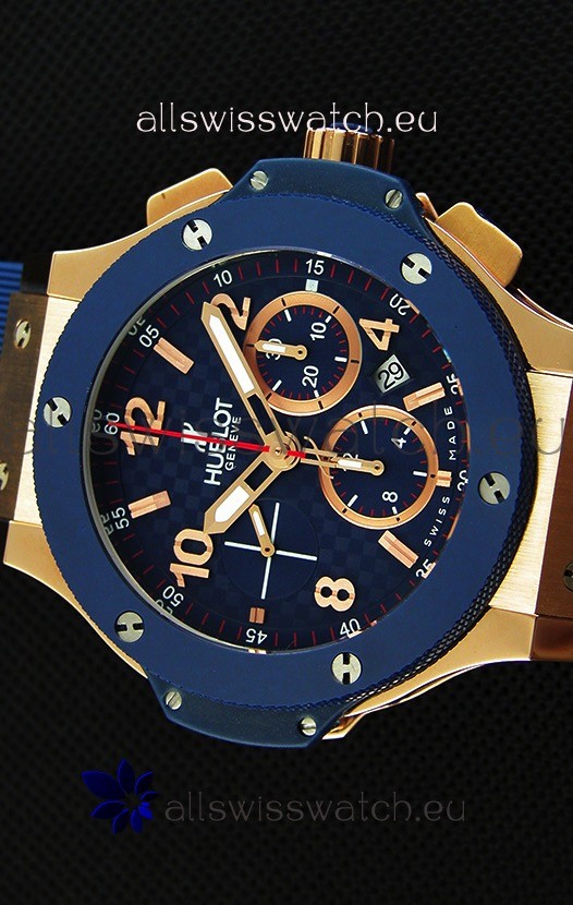 IMG_9081 Hublot Big Bang Blue Pink Gold Case1:1 Mirror Replica 4