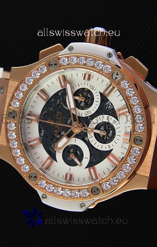 Hublot Big Bang Diamonds Bezel in Pink Gold Case Replica 4