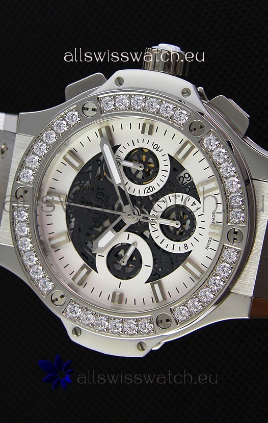 IMG_9081 Hublot Big Bang Diamonds Bezel in Steel Case Replica 4