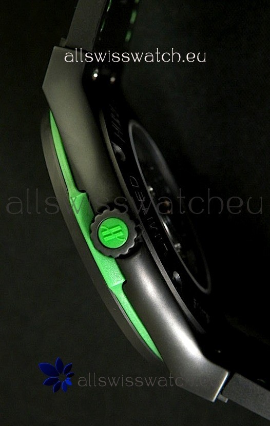 IMG_9081 Hublot Big Bang Classic Fusion Ceramic Case in Green Strap Replica 4