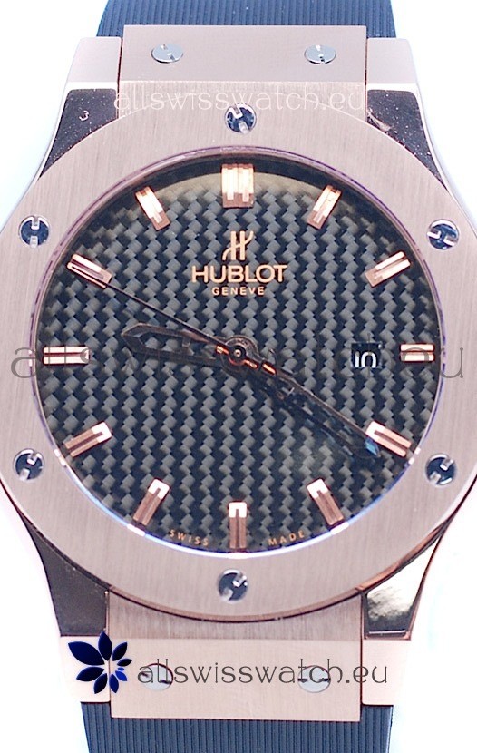 IMG_9081 Hublot Classic Fusion Rose Gold Carbon Dial Replica 4