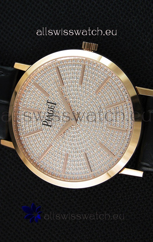 IMG_9081 Piaget Altiplano G0A36128 Paved Diam Dial Quartz in Pink Gold Case Replica 4