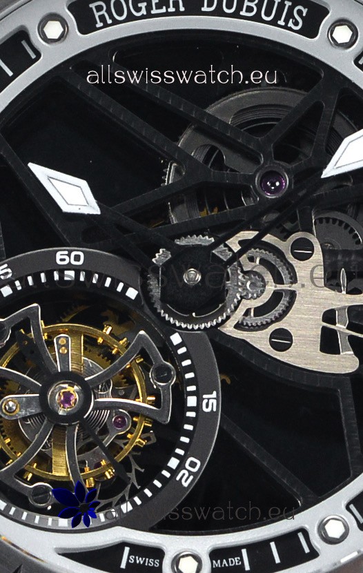 IMG_9081 Roger Dubuis Excalibur Spider Flying Tourbillon Skeleton Titanium Casing 1:1 Mirror Replica 4