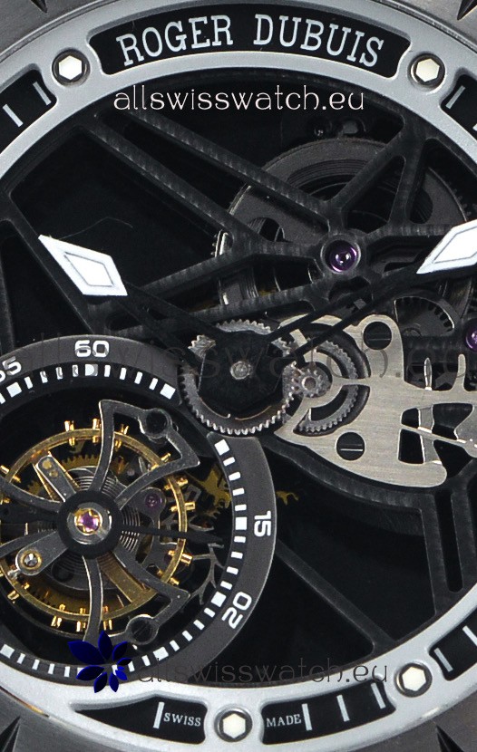 IMG_9081 Roger Dubuis Excalibur Spider Flying Tourbillon Skeleton Titanium Casing 1:1 Mirror Replica 4