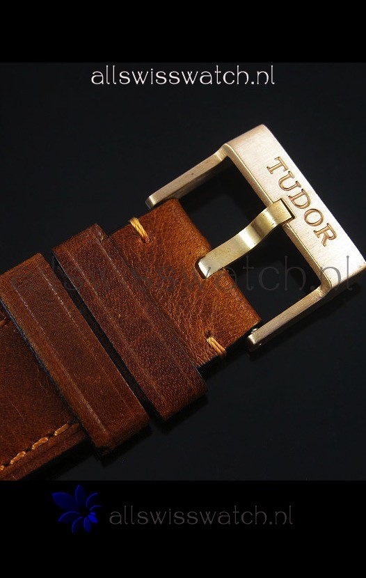 IMG_9081 Tudor Heritage Bay Bronzewith Leather Strap Replica 4