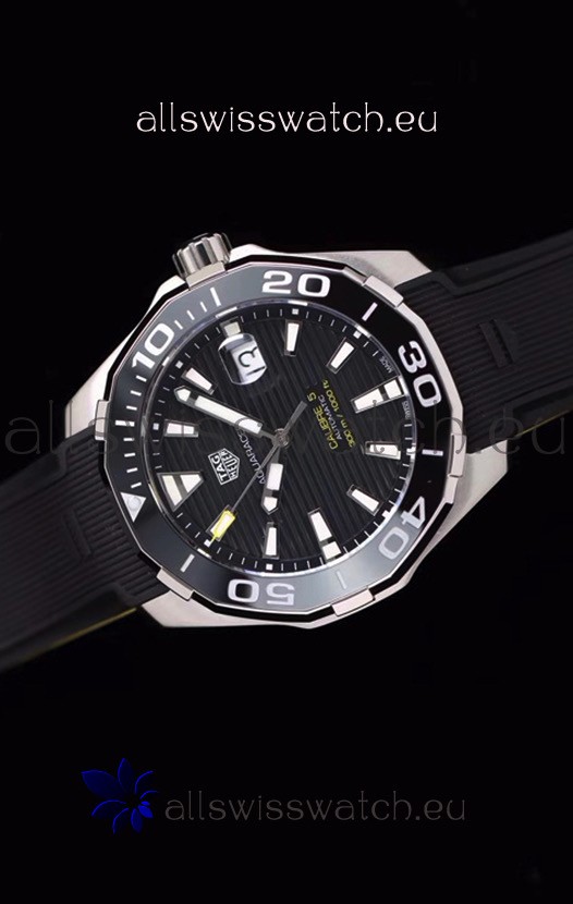 IMG_9081 Tag Heuer Aquaracer Calibre 5 1:1 Mirror Black Dial Replica 4
