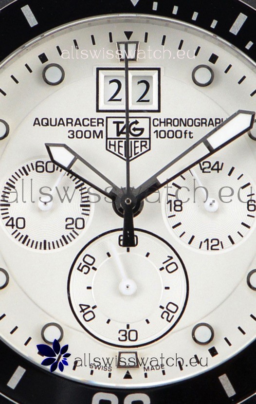 IMG_9081 Tag Heuer Aquaracer Chronograph Quartz White Dial Replica 4