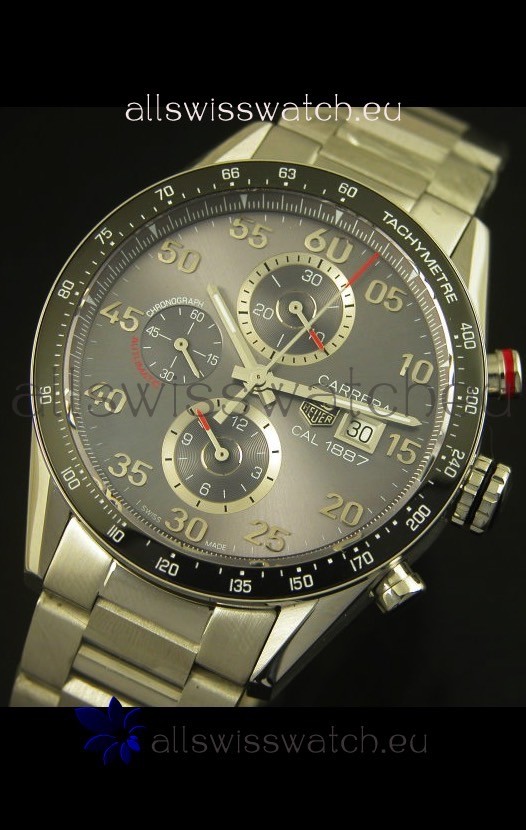 IMG_9081 Tag Heuer Carrera Calibre 1887 Grey Dial - 1:1 Mirror Replica 4