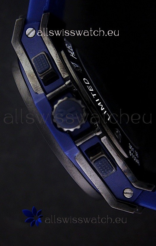 IMG_9081 Hublot Big Bang Limited Edition All Black in Blue Dial Replica 4
