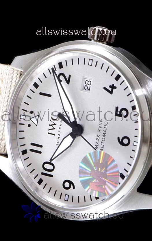 IWC Pilot's MARK XVIII Aviator 1:1 in 904L Steel Case - Beige Nylon Strap Replica 4