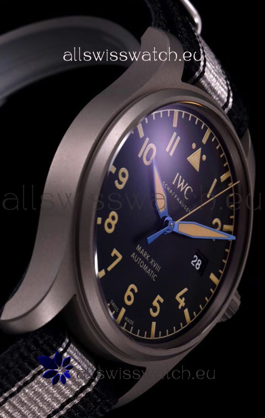 IMG_9081 IWC Pilot's MARK XVIII Heritage 1:1 904L Steel Casing Black Matte Finishing Replica 4