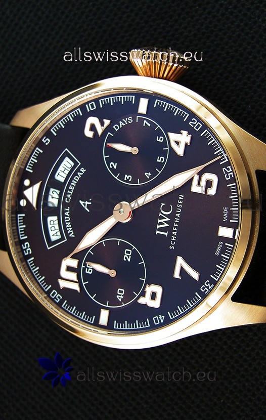IMG_9081 IWC Big Pilot Annual Calender Antoine de Saint Exupéry Brown Dial IW502706 1:1 Mirror Replica 4