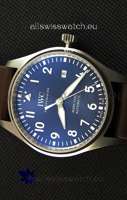 IMG_9081 IWC Pilot's MARK XVIII IW327010 Steel Blue Dial Le Petit Prince1:1 Mirror Edition Replica 4