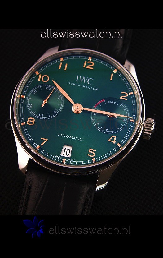 IMG_9081 IWC Portugieser Updated Version - 1:1 Mirror Green Dial Steel Case Replica 4