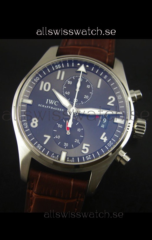 IMG_9081 IWC IW387802 Pilot Chronograph 1:1 Mirror with Leather Strap Replica 4