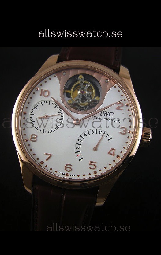 IMG_9081 IWC Portugieser Tourbillon Rose Gold in White Dial Replica 4