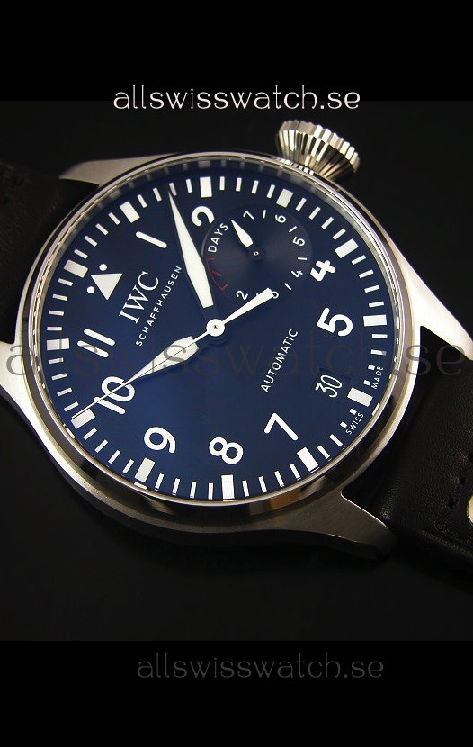IWC Big Pilot IW500901 - Functional Power Reserve Brown Strap Black Dial 1:1 Mirror Replica 4