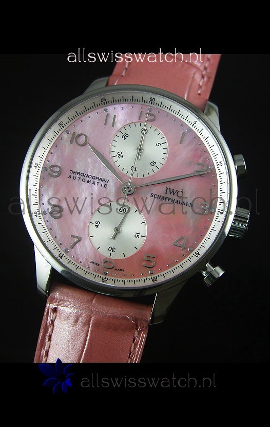 IMG_9081 IWC Portuguese Chronographin Pink Pearl Dial - 1:1 Mirror Edition Replica 4