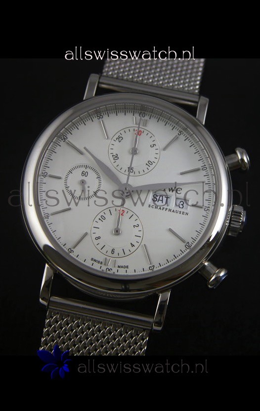 IMG_9081 IWC Portofino Chronograph in Mesh Strap White Dial Replica 4