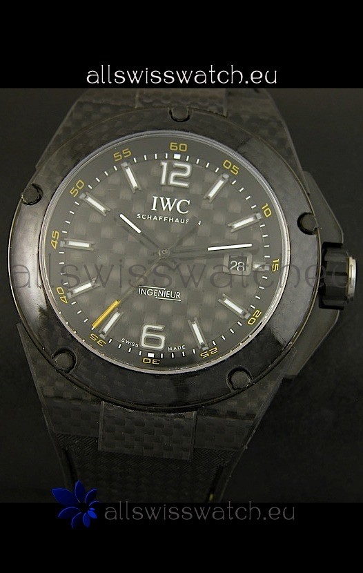 IWC Ingenieur Carbon Casingin Black Carbon Dial Replica 4