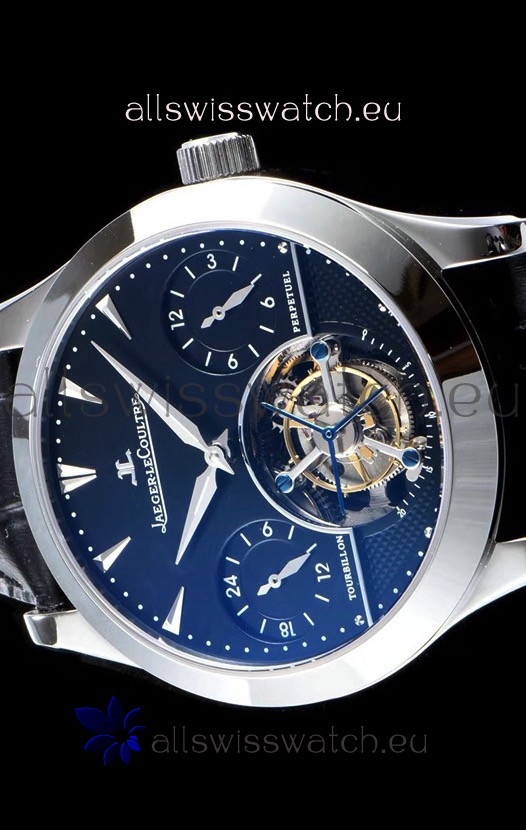 IMG_9081 Jaeger LeCoultre Perpetual Tourbillon 904L Steel Case Black Dial Replica 4