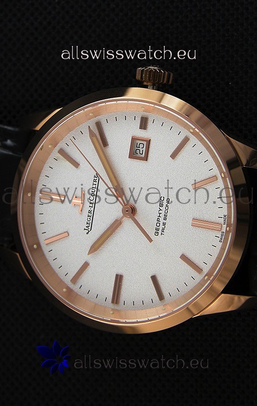 IMG_9081 Jaeger LeCoultre Geophysic True Second Pink GoldWhite Dial Replica 4