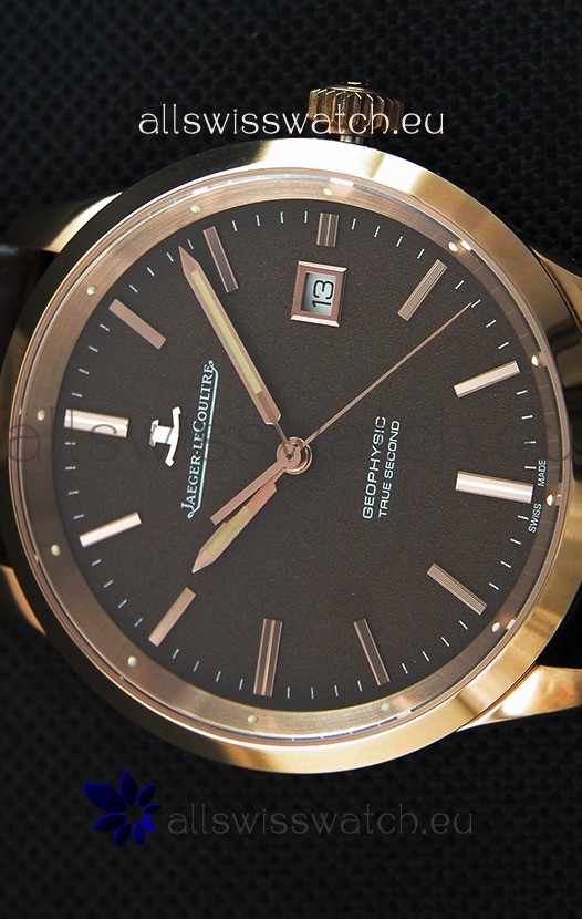 IMG_9081 Jaeger LeCoultre Geophysic True Second Pink GoldBrown Dial Replica 4