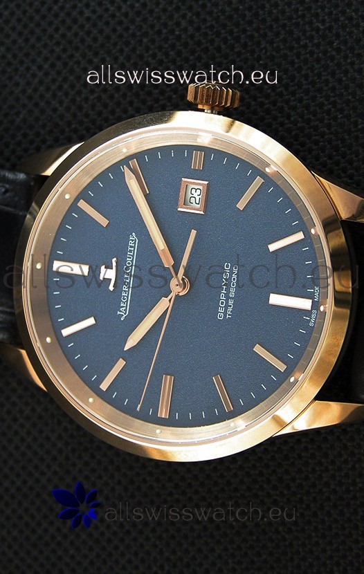 IMG_9081 Jaeger LeCoultre Geophysic True Second Pink GoldBlue Dial Replica 4