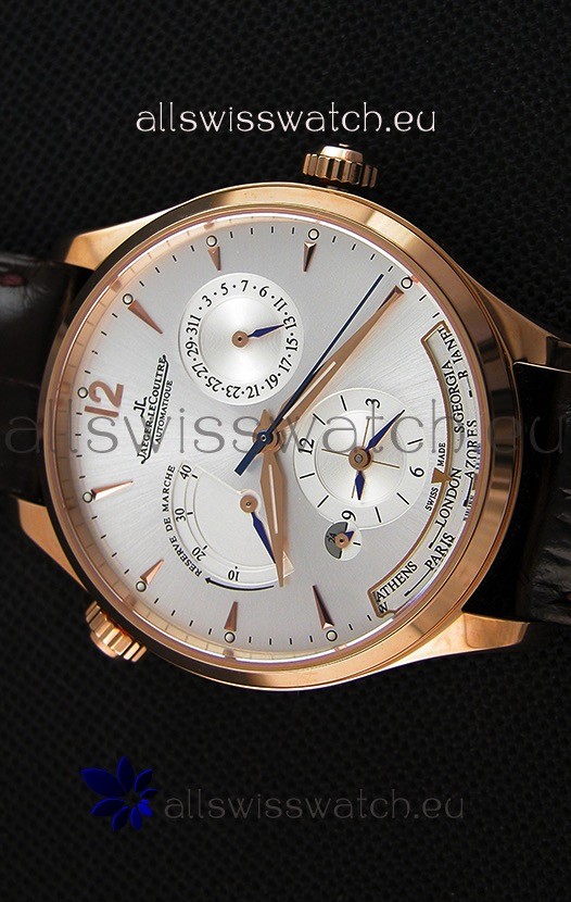 IMG_9081 Jaeger LeCoultre Master Geographic Power Reserve Pink Gold Steel White Dial Replica 4