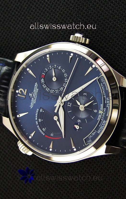IMG_9081 Jaeger LeCoultre Master Geographic Power Reserve Steel Case Steel Blue Dial Replica 4