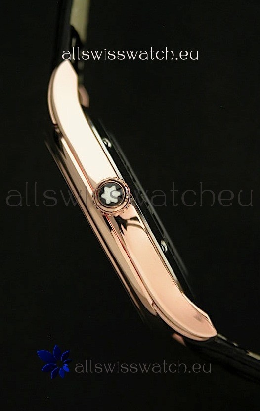 IMG_9081 Montblanc Pure Mechanique Horlogere Rose Gold in Mop Blue Dial Replica 4