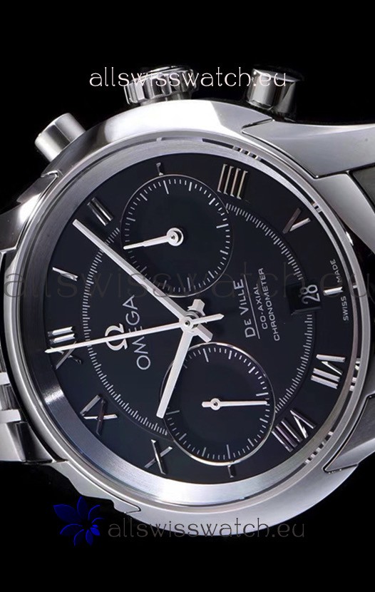 IMG_9081 Omega De Ville Chronograph 1:1 Mirror in Black Dial 42MM Replica 4