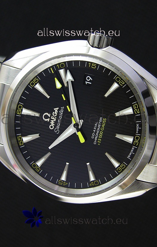IMG_9081 Omega Master Co-Axial Aqua Terra 15,000 Gauss Black Dial 1:1 Mirror Replica 4