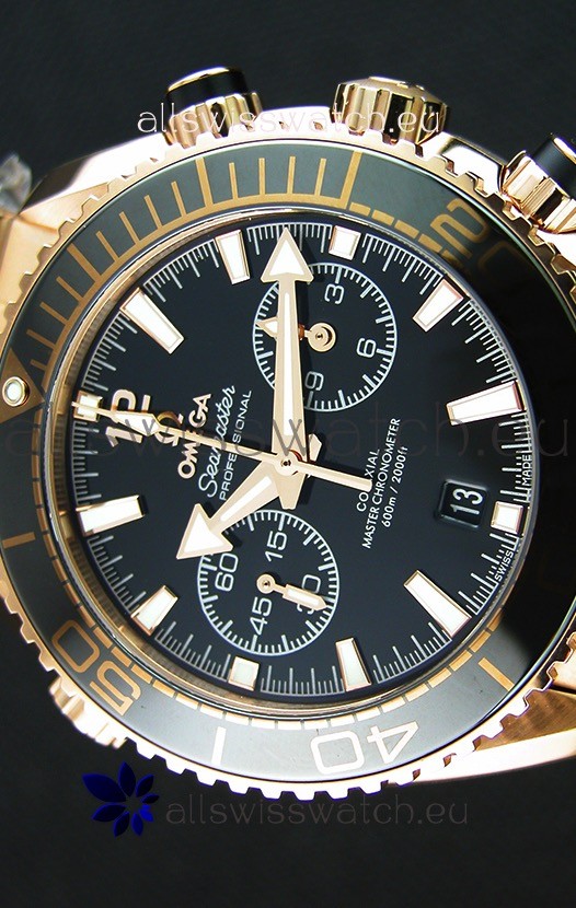 IMG_9081 Omega Seamaster Planet Ocean 600M Chronograph 1:1 Mirror Pink Gold Replica 4