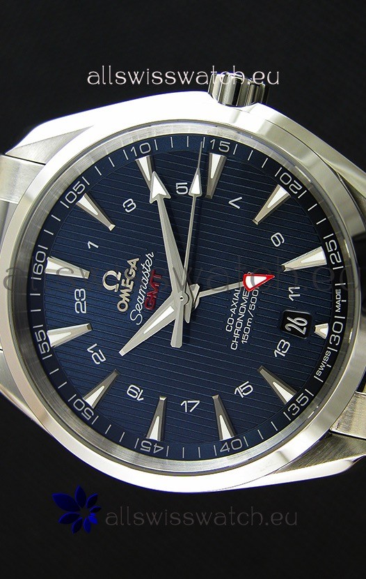 IMG_9081 Omega Seamaster Aqua Terra GMT 150M 43MM 1:1 Mirror Blue Dial Replica 4