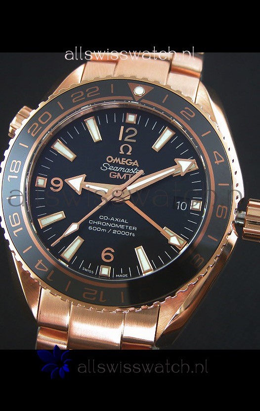 Omega Seamaster Planet Ocean 43.5MM GMT Pink Gold 1:1 Mirror 43.5MM Replica 4