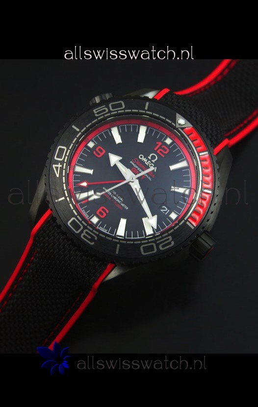 IMG_9081 Omega Seamaster Planet Ocean Deep Black Red GMT 1:1 Edition Replica 4