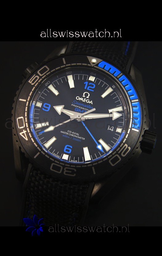 IMG_9081 Omega Seamaster Planet Ocean Deep Black Blue GMT 1:1 Edition Replica 4