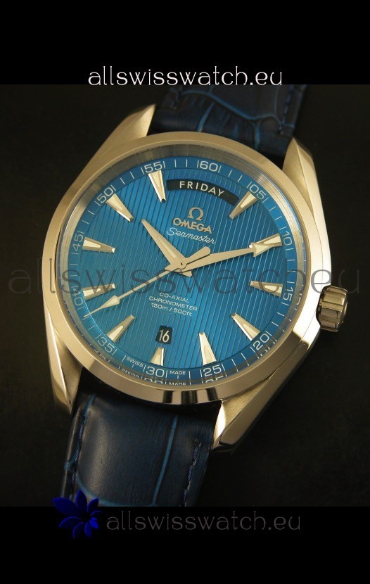IMG_9081 Omega Seamaster Aqua Terra Co-Axial Day Date Leather Replica 4