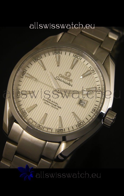 IMG_9081 Omega Seamaster Aqua Terra Co-Axial White Dial Replica 4
