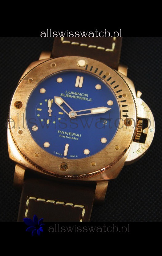 IMG_9081 Panerai PAM617T Bronzo - Updated Ultimate Edition Version - Blue Dial Replica 4