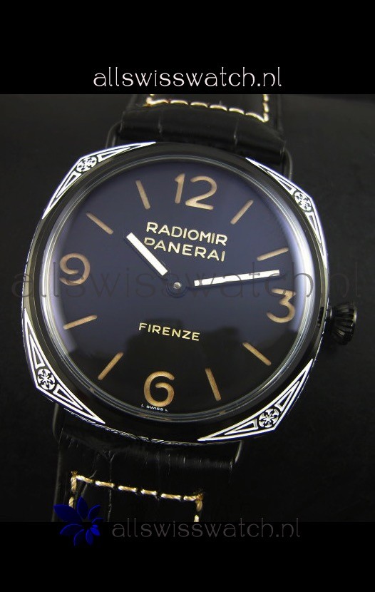 IMG_9081 Panerai Radiomir PAM604 3 Days DLC Coated with Unitas Movement Replica 4