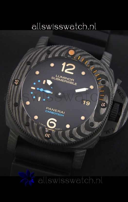 IMG_9081 Panerai Luminor 1950 Submersible PAM616 Carbotech 1:1 Mirror Replica 4