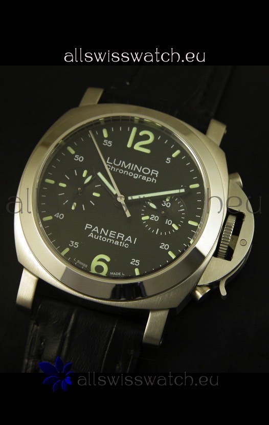 IMG_9081 Panerai Luminor Chronograph PAM310 Chronograph Black Dial 40MM Replica 4