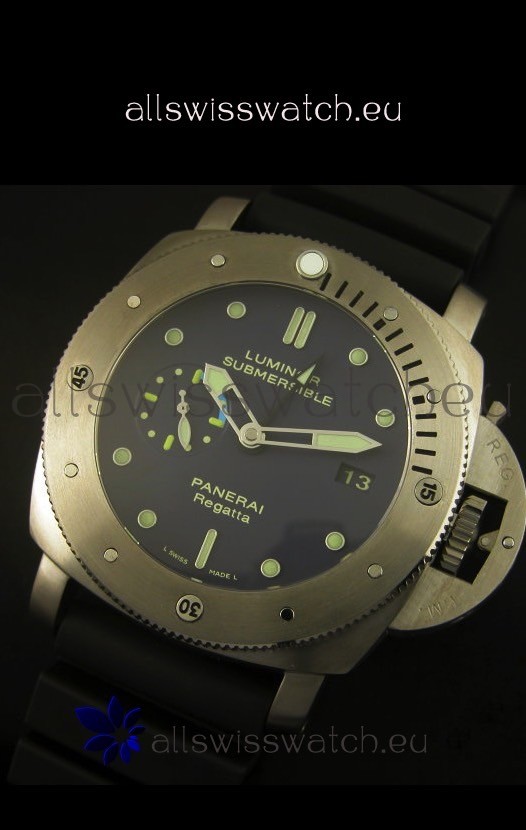 IMG_9081 Panerai Luminor PAM371 Submersible GMT Titanium - 1:1 Mirror Replica 4