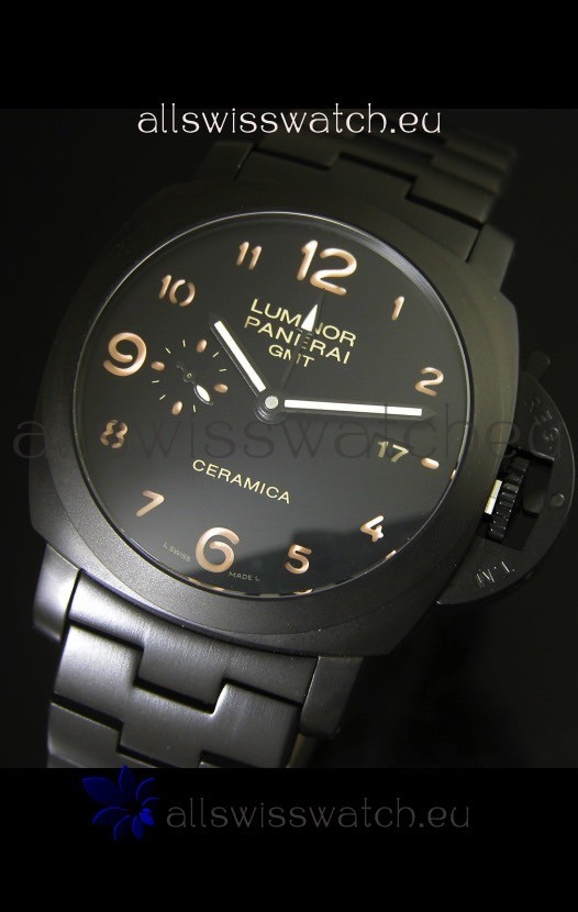 IMG_9081 Panerai Luminor GMT PAM441 Ceramica - DLC Coated Edition Replica 4
