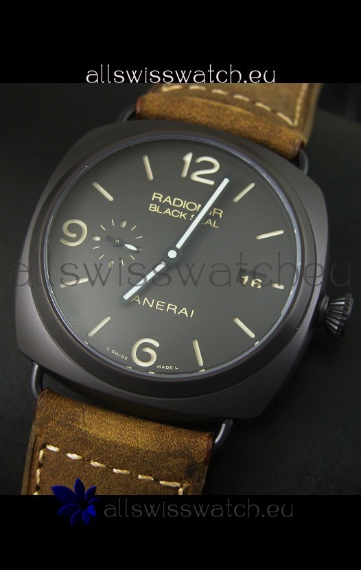 IMG_9081 Panerai Radiomir PAM505 Black Seal 3 Days Edition with DLC Coated Case Replica 4