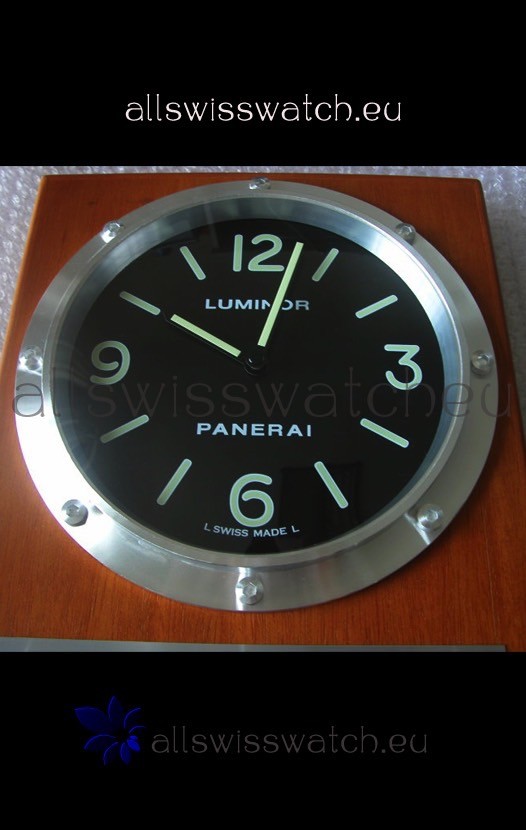 IMG_9081 Panerai PAM255 Teak Wood Wall Clock White Dial - 1:1 Mirror Replica 4
